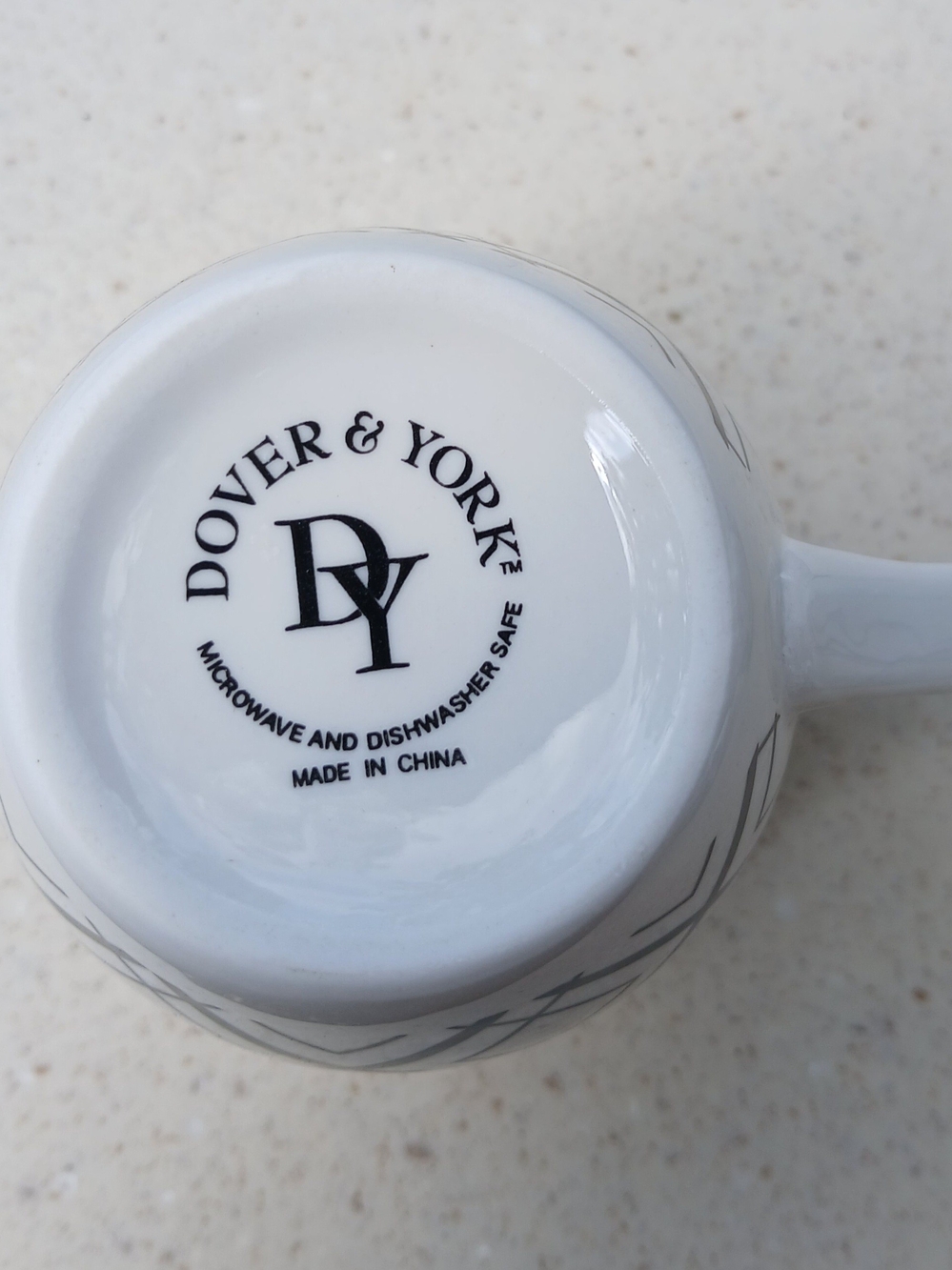 MDover & York Ceramic Black & White Geometric Mug - Set Of 4 New - Picture 3 of 3